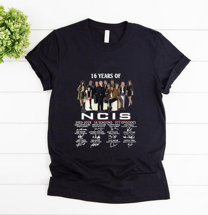 Original 16 Years Of NCIS 2003 2019 Signatures shirt 1 - Original 16 Years Of NCIS 2003-2019 Signatures shirt