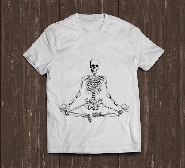 Pretty Halloween Meditating Skeleton Yoga shirt 1 - Pretty Halloween Meditating Skeleton Yoga shirt
