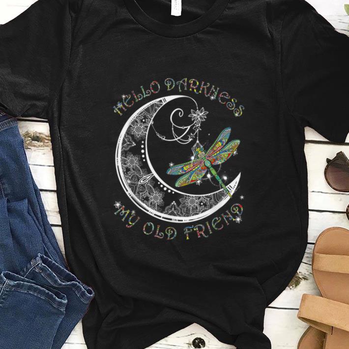 Pretty Hello Darkness My Old Friend Dragonfly and Moon shirt 1 - Pretty Hello Darkness My Old Friend Dragonfly and Moon shirt