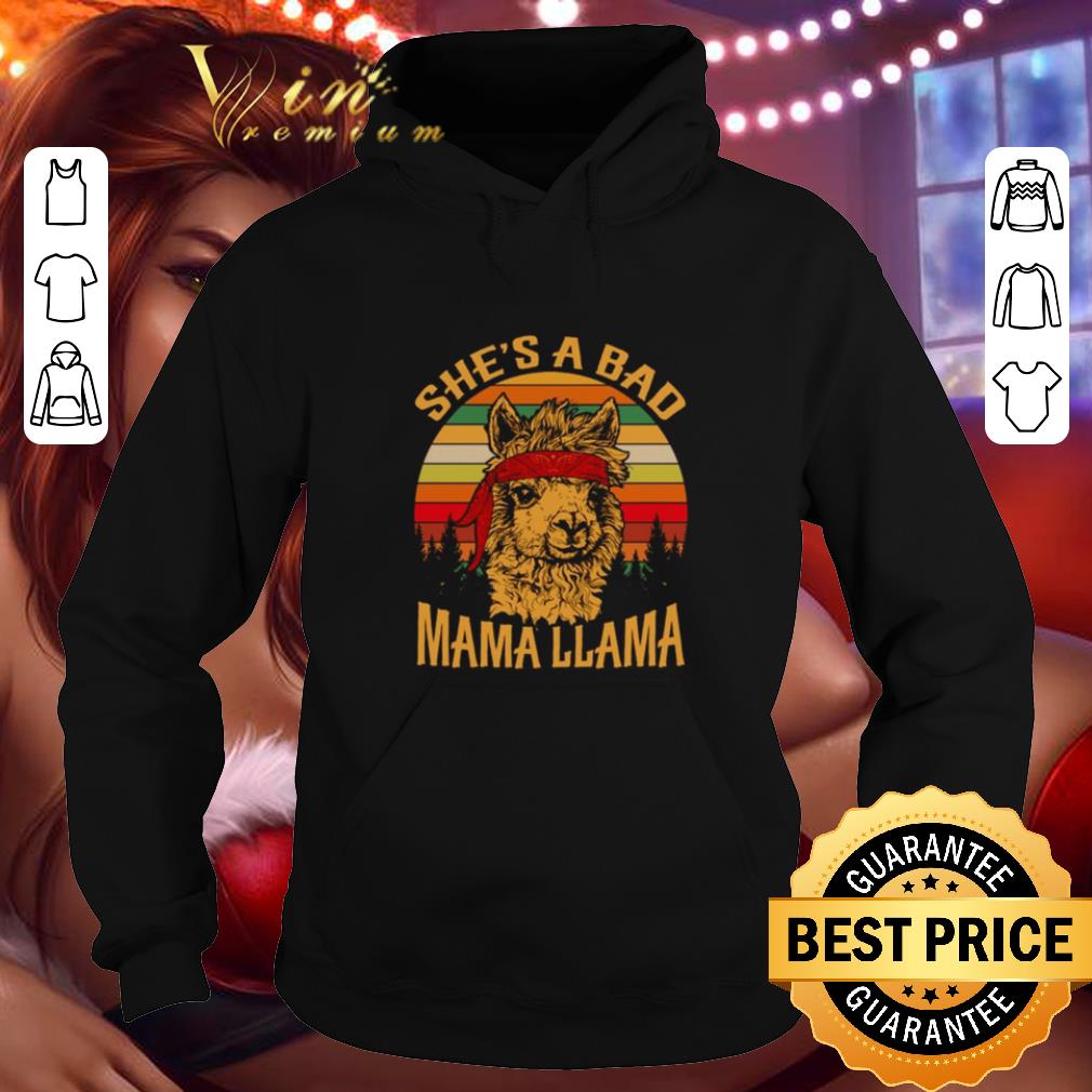 Premium She s a bad Mama Llama vintage sunset shirt 4 - Premium She's a bad Mama Llama vintage sunset shirt