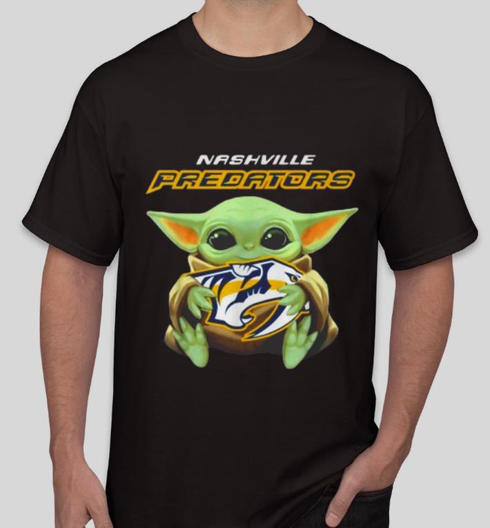 Awesome Star Wars Baby Yoda Hug NHL Nashville Predators shirt 4 - Awesome Star Wars Baby Yoda Hug NHL Nashville Predators shirt