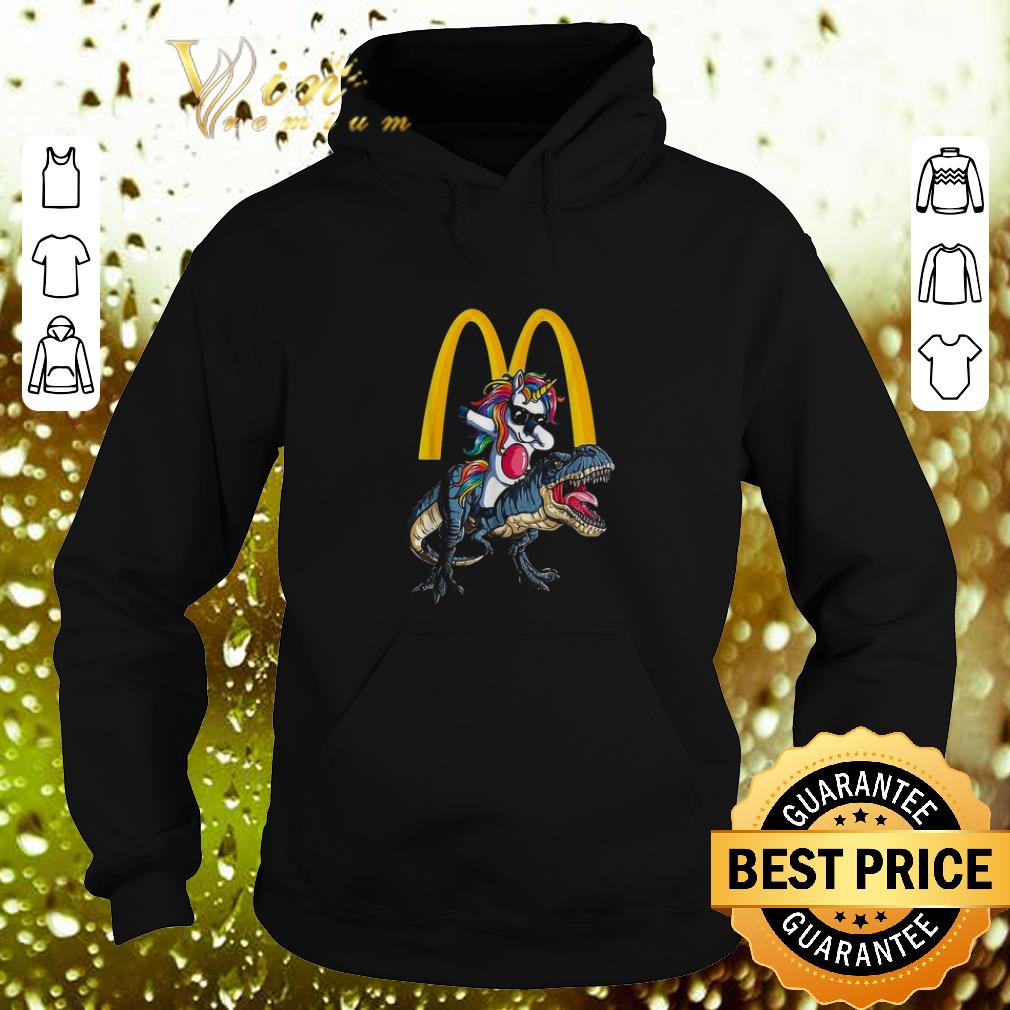 Cheap Mcdonald s Unicorn dabbing riding T Rex dinosaur shirt 4 - Cheap Mcdonald's Unicorn dabbing riding T-Rex dinosaur shirt