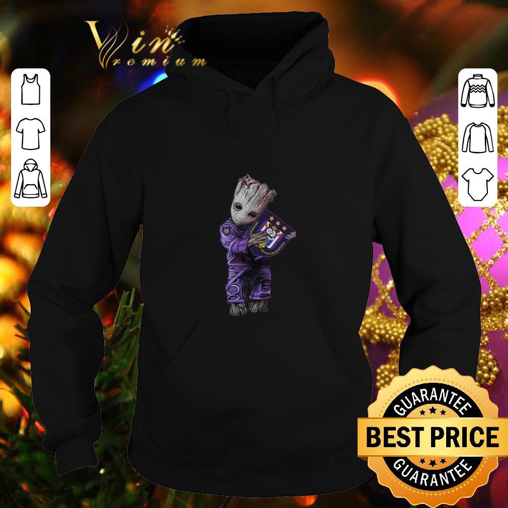 Premium Baby Groot hug R S C Anderlecht shirt 4 - Premium Baby Groot hug R.S.C. Anderlecht shirt