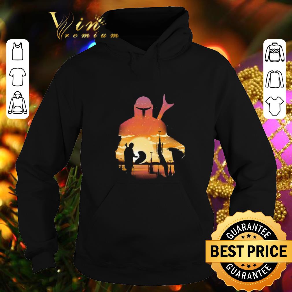Premium Mando Sunset Mandalorian Baby Yoda shirt 4 - Premium Mando Sunset Mandalorian Baby Yoda shirt