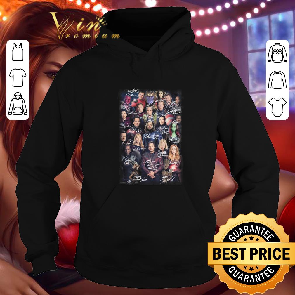 Pretty Marvel Avengers Endgame Character all signature shirt 4 - Pretty Marvel Avengers Endgame Character all signature shirt