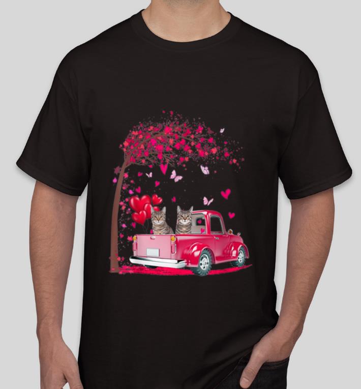 Premium Cat Pink Truck Heart Tree Valentine s Day Cat Lovers shirt 4 - Premium Cat Pink Truck Heart Tree Valentine's Day Cat Lovers shirt