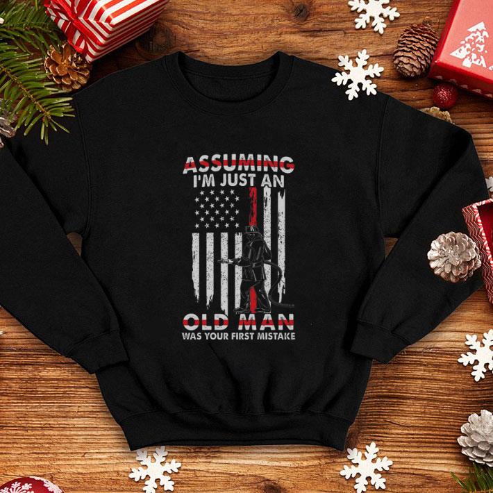 Funny USA flag Assuming i m just an old man was your first mistake shirt 4 - Funny USA flag Assuming i'm just an old man was your first mistake shirt