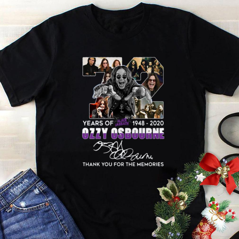 Nice 72 Years Of Black Sabbath 1948 2020 Ozzy Osbourne Thank You For The Memories Signature shirt 1 - Nice 72 Years Of Black Sabbath 1948 2020 Ozzy Osbourne Thank You For The Memories Signature shirt