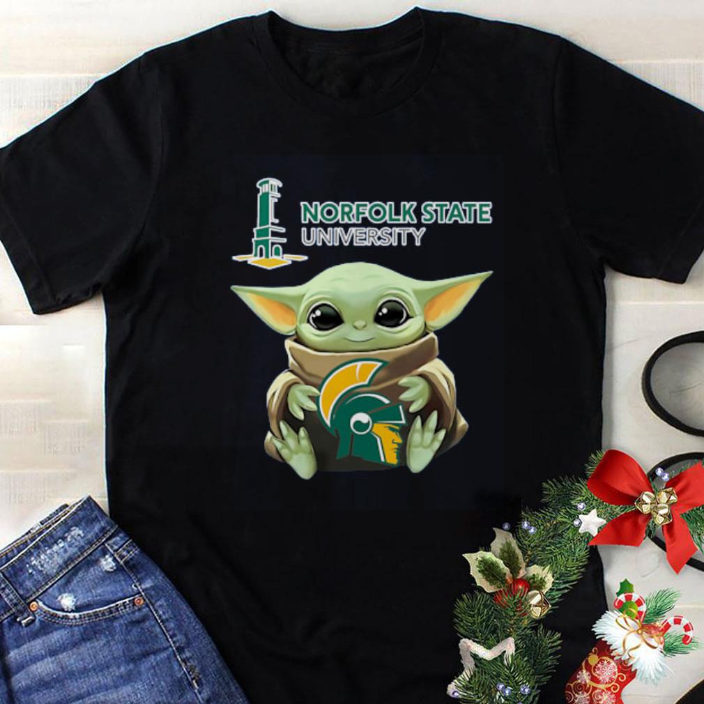 Premium Baby Yoda Hug Norfolk State shirt 1 - Premium Baby Yoda Hug Norfolk State shirt