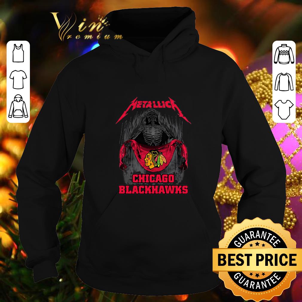 Premium Metallica Skull mashup Chicago Blackhawks flag shirt 4 4 - Premium Metallica Skull mashup Chicago Blackhawks flag shirt