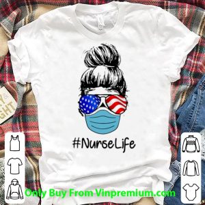 Great Woman Face Mask #Nurselife American Flag shirt