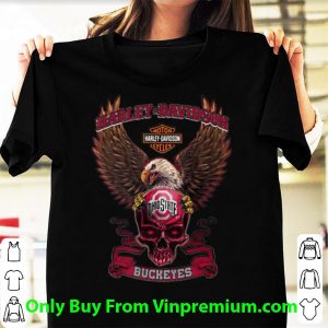Motor Harley Davidson Cycles Skull Ohio State Buckeyes Shirt