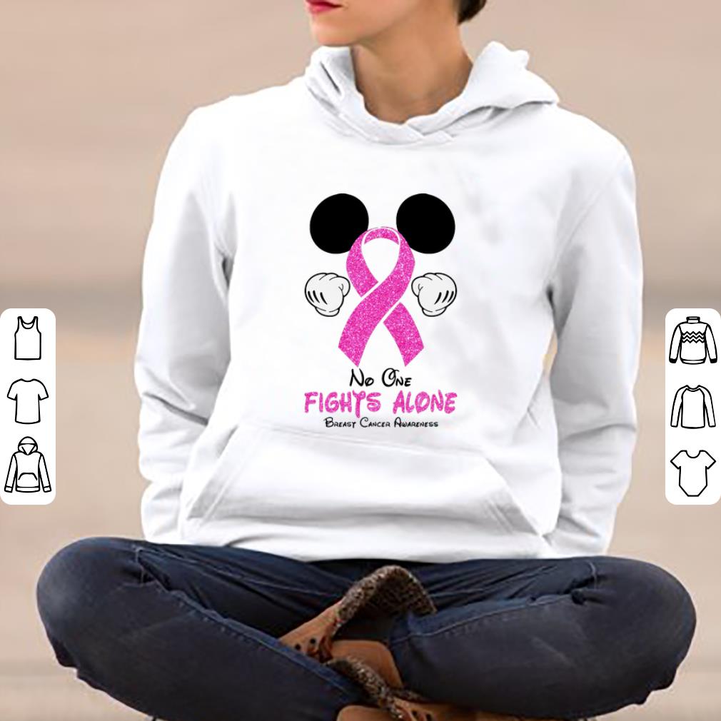 Premium Mickey Mouse No One Fights Alone Breast Cancer Awareness shirt 4 - Premium Mickey Mouse No One Fights Alone Breast Cancer Awareness shirt