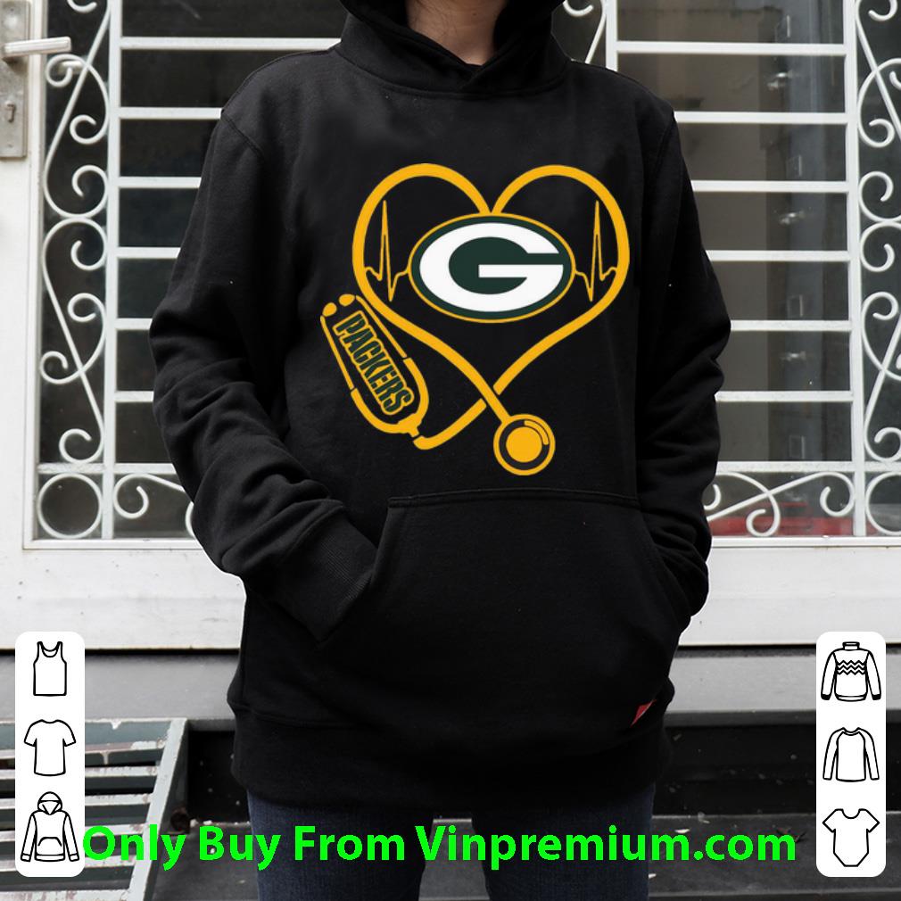 010d26bf official green bay packers heartbeat nurse stethoscope shirt 4 - Official Green Bay Packers Heartbeat Nurse Stethoscope shirt