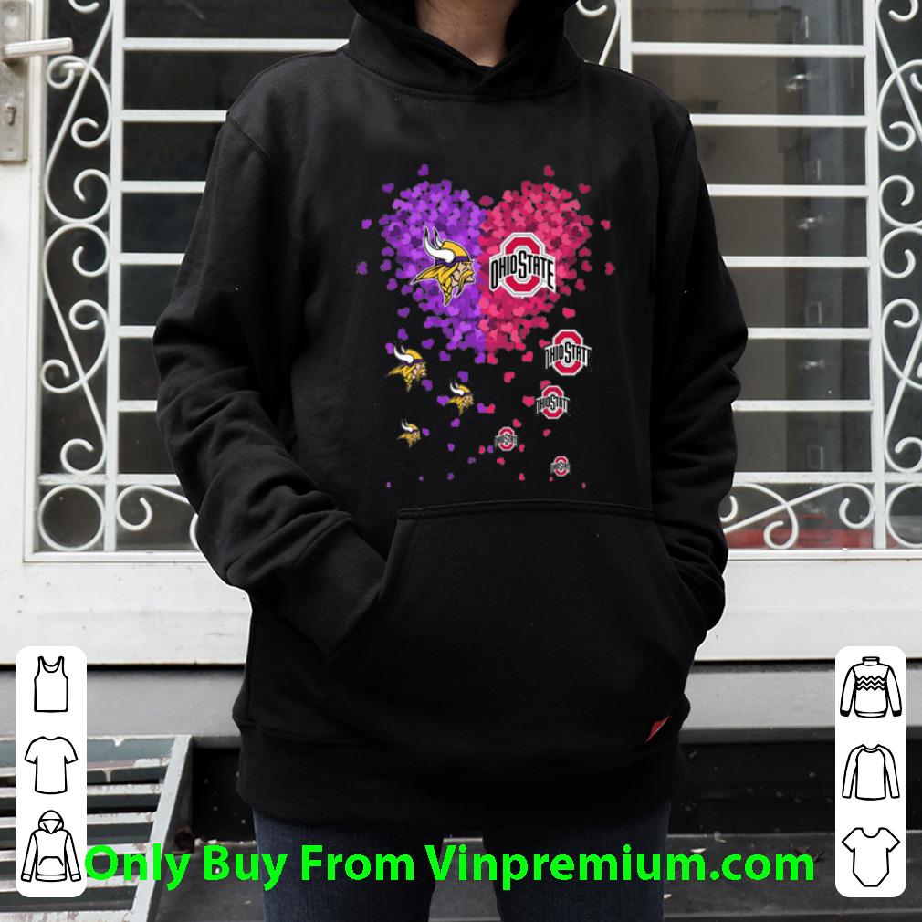 3c78b87a hot ohio state buckeyes and minnesota viking love piece hearts shirt 4 - Hot Ohio State Buckeyes And Minnesota Viking Love Piece Hearts shirt
