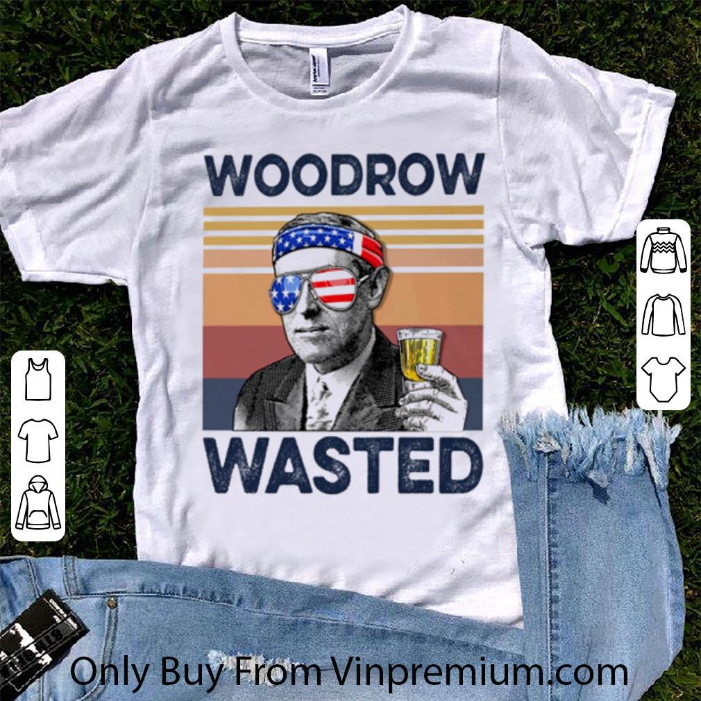 Original Vintage Woodrow Wilson Wasted American Flag Independence Day shirt