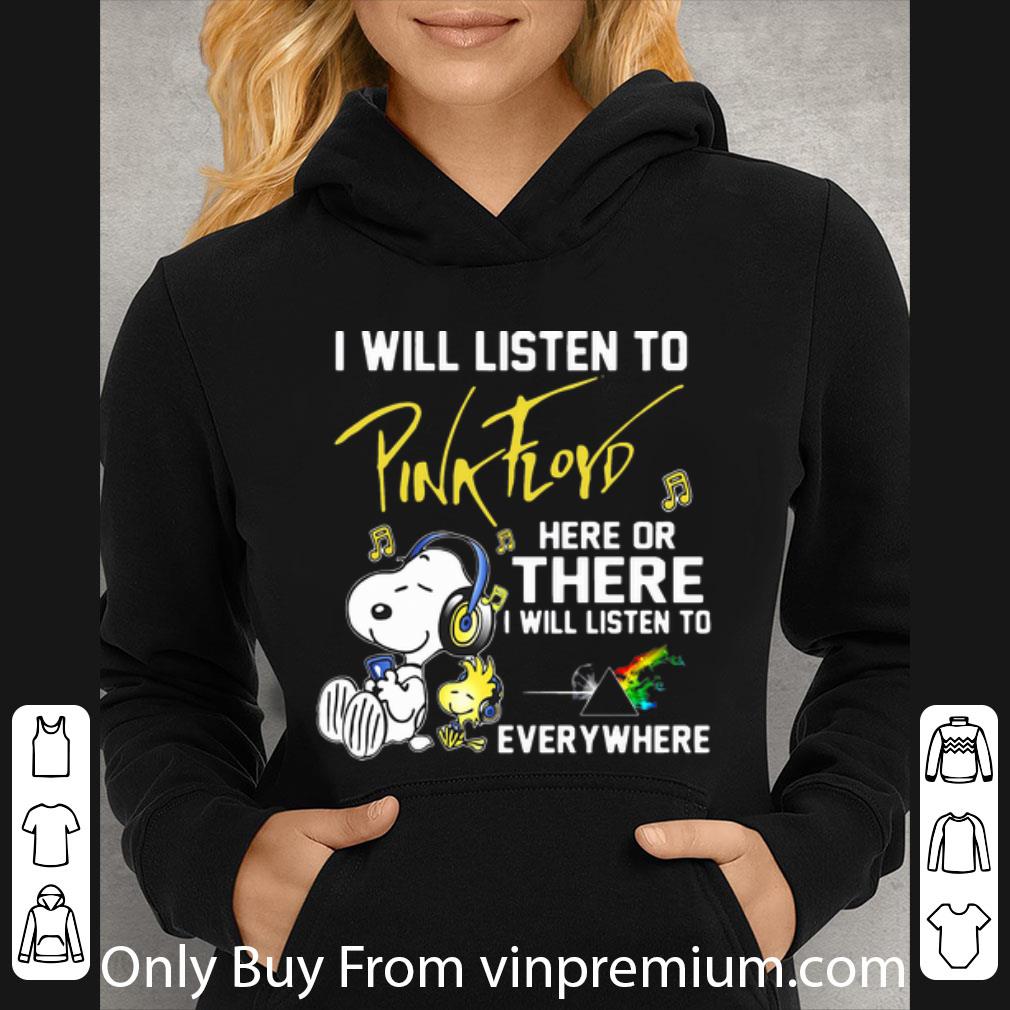70e4caef great snoopy and woodstock i will listen to pink floyd everywhere shirt 4 - Great Snoopy And Woodstock I Will Listen To Pink Floyd Everywhere shirt