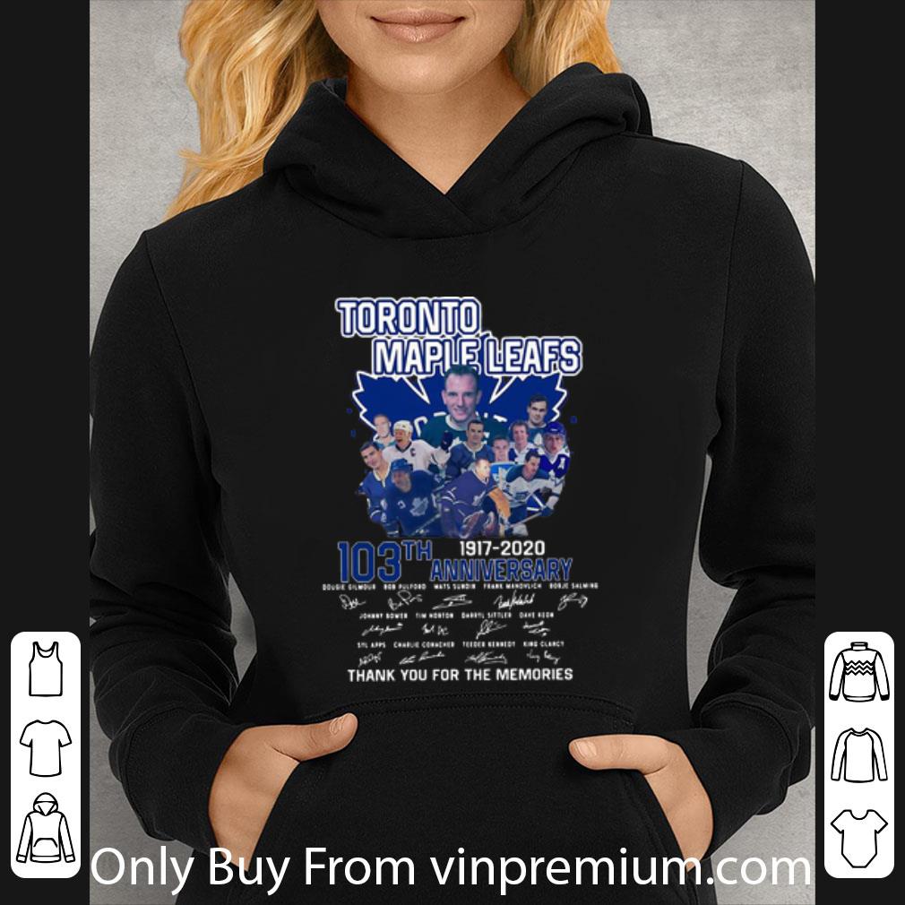 835d8408 awesome toronto maple leafs 103th anniversary thank you for the memories shirt 4 - Awesome Toronto Maple Leafs 103th Anniversary Thank You For The Memories shirt