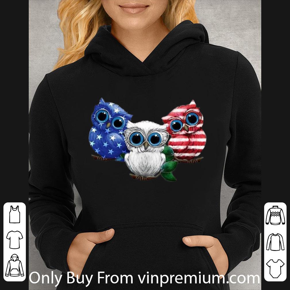 98fd3c9a premium owls american flag 4th of july independence day shirt 4 - Premium Owls American Flag 4th Of July Independence Day shirt
