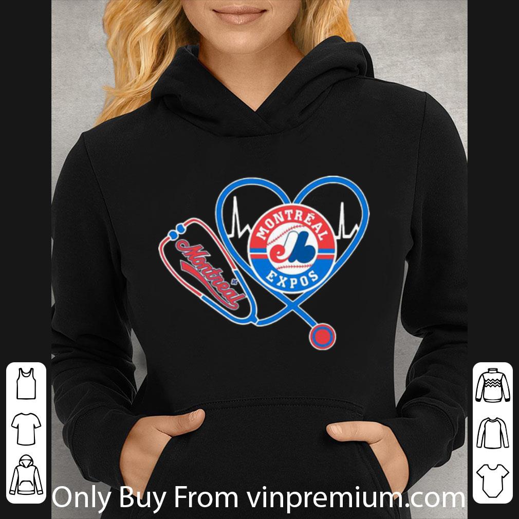 Awesome Montreal Expos Nurse Heartbeat Stethoscope shirt 4 - Awesome Montreal Expos Nurse Heartbeat Stethoscope shirt