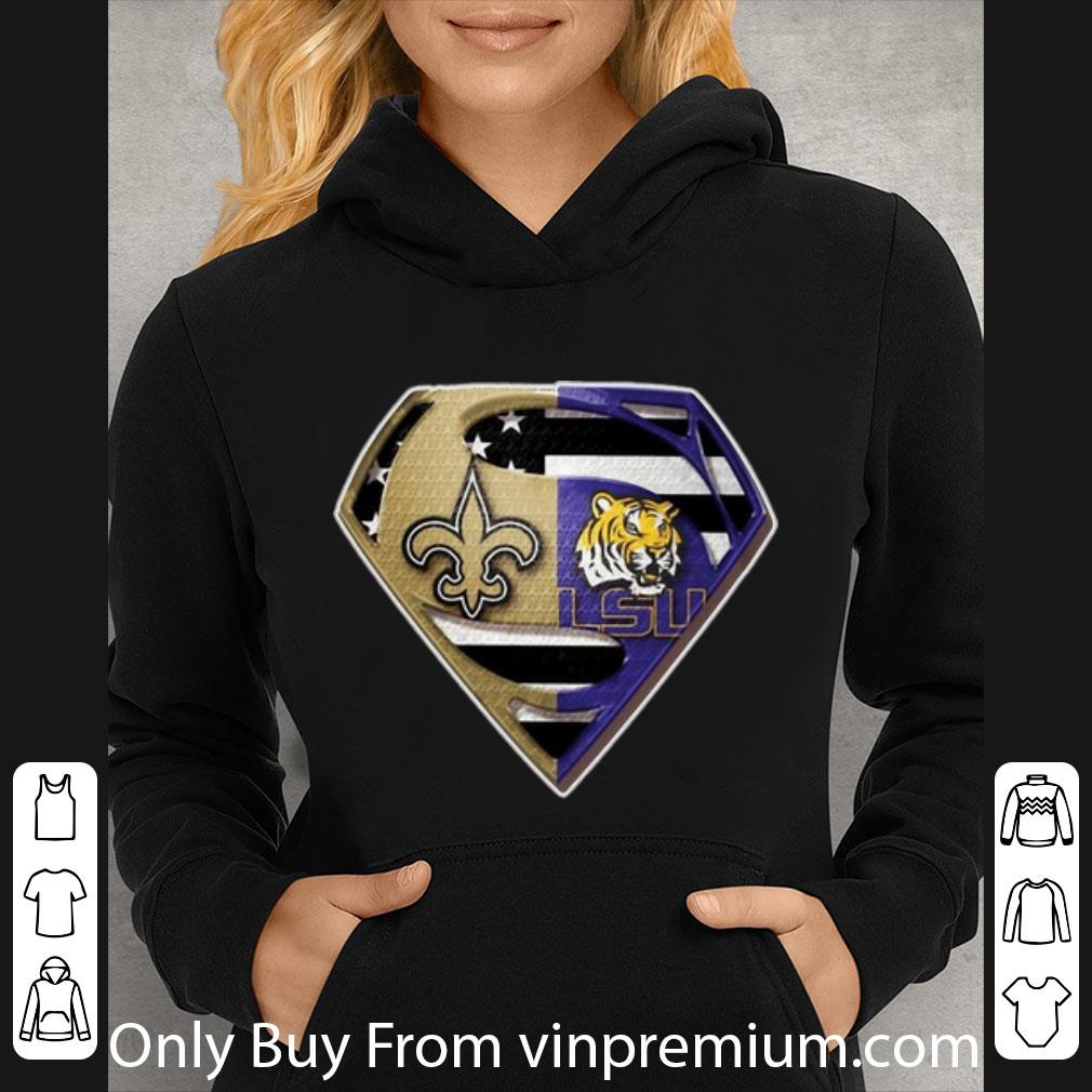 Awesome Superman Saint New Orleans And LSU Tigers shirt 4 - Awesome Superman Saint New Orleans And LSU Tigers shirt