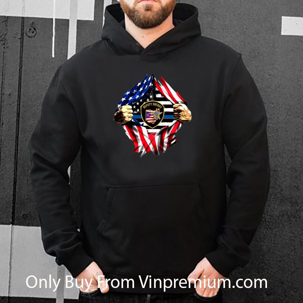 Original Deputy Sheriff Ohio Badge Blood Inside Me American Flag shirt 4 - Original Deputy Sheriff Ohio Badge Blood Inside Me American Flag shirt