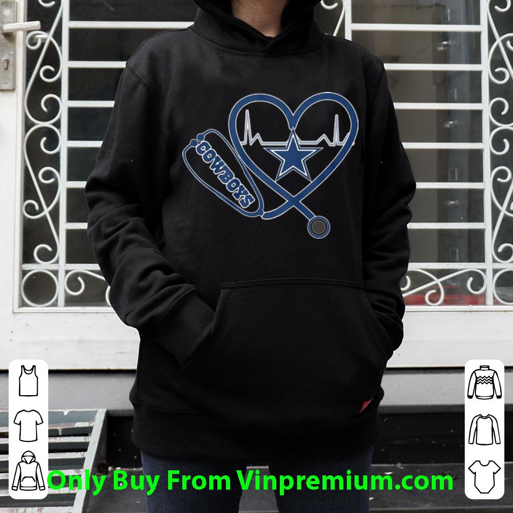 Pretty Dallas Cowboy Heartbeat Nurse Stethoscope shirt 4 - Pretty Dallas Cowboy Heartbeat Nurse Stethoscope shirt