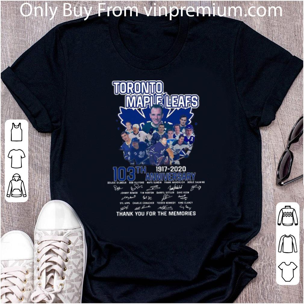 Awesome Toronto Maple Leafs 103th Anniversary Thank You For The Memories shirt