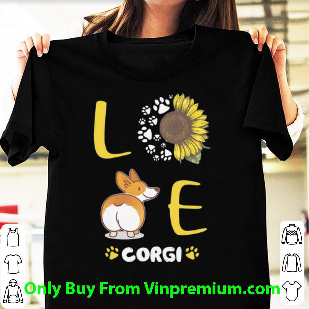 Official Love Corgi Sunflower Dog Lovers shirt