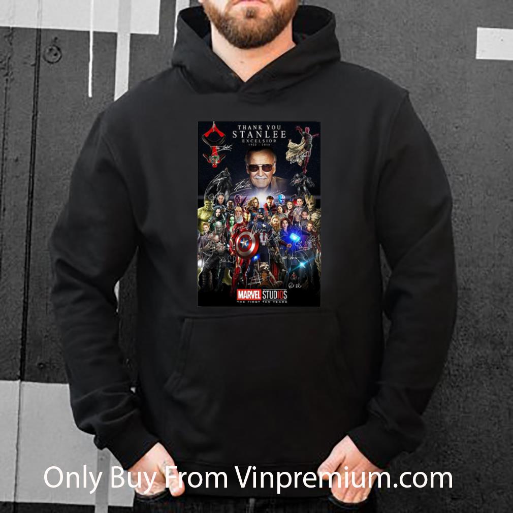 ee31ae28 top thank you stan lee excelsior marvel studios the first ten years signatures shirt 4 - Top Thank You Stan Lee Excelsior Marvel Studios The First Ten Years Signatures shirt