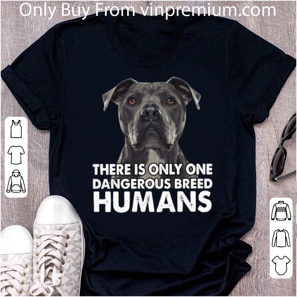 Pretty Pitbull There Is Only One Dangerous Breed Humans shirt