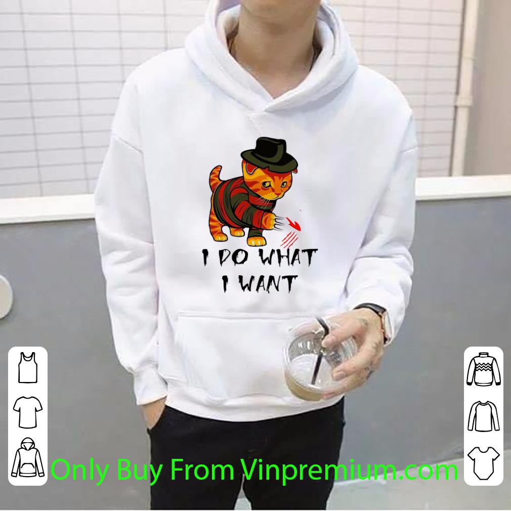 20ef34ee original freddy krueger mashup cat i do what i want shirt 4 - Original Freddy Krueger Mashup Cat I Do What I Want shirt