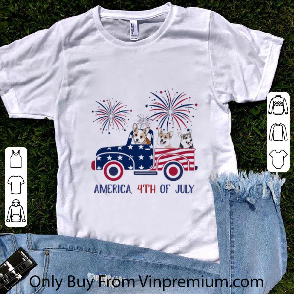 Great Firework Welsh Corgi America Independence Day shirt