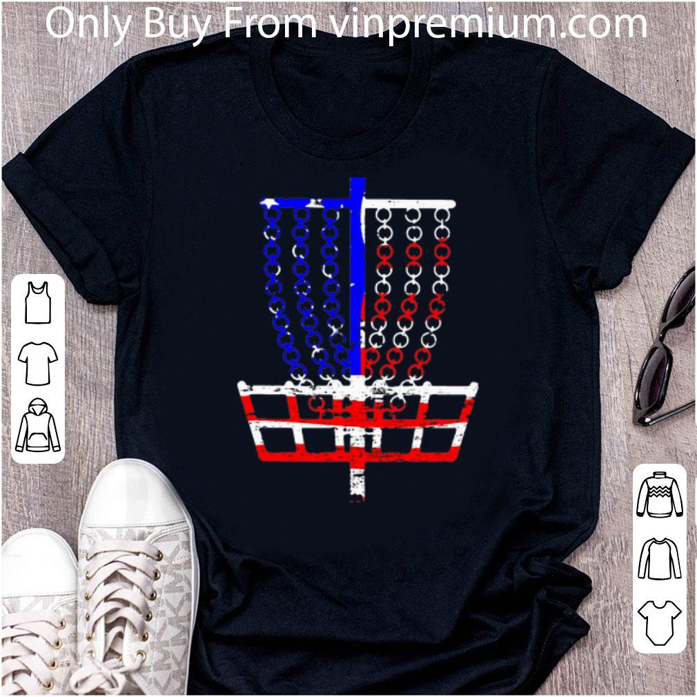 Official Disc Golf Flag Disc Golf Basket American Flag shirt