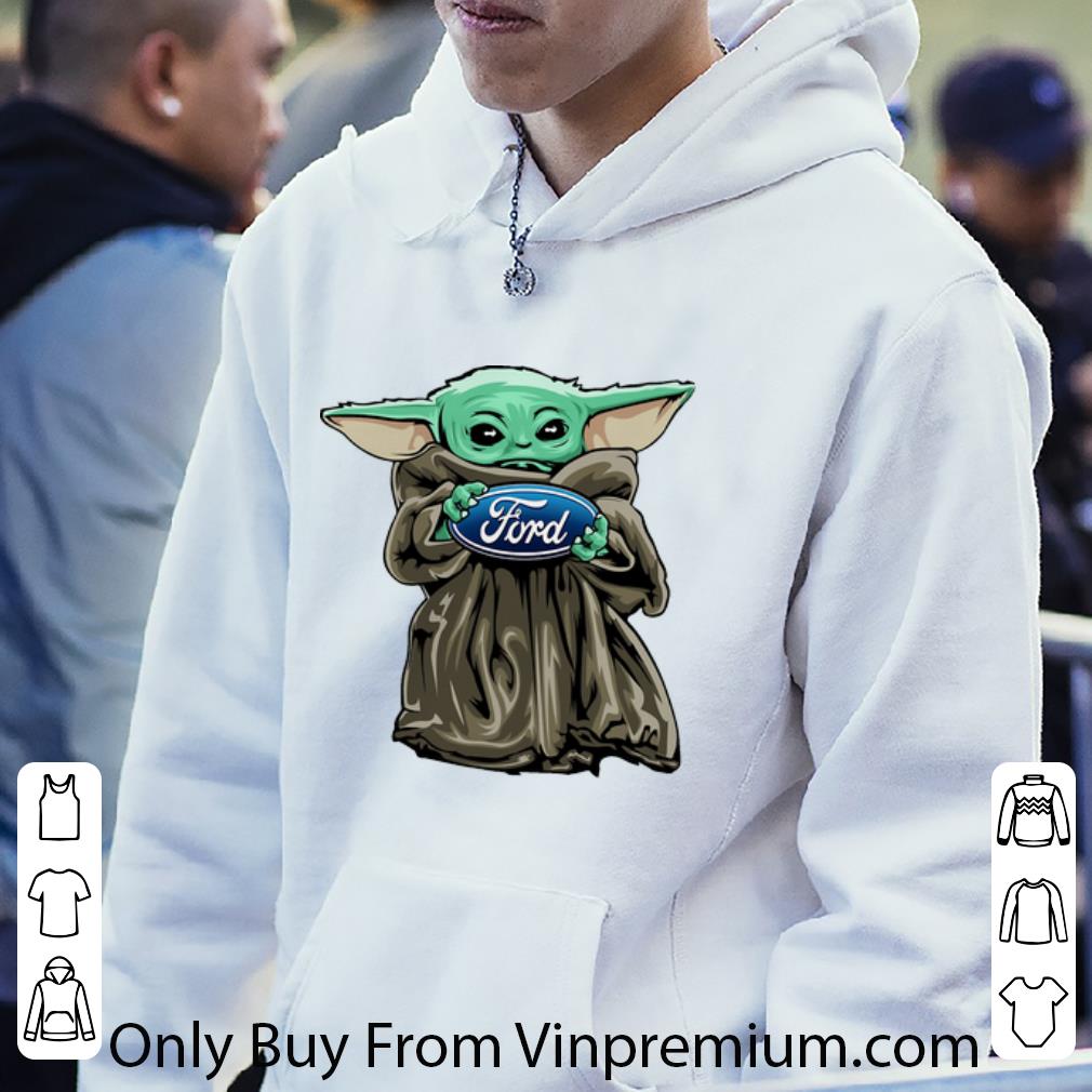 ec7aef7e premium star wars baby yoda hug ford logo shirt 4 - Premium Star Wars Baby Yoda Hug Ford Logo shirt