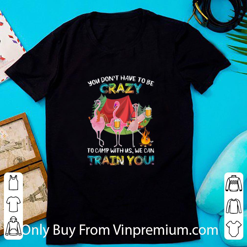 Pretty Flamingos You Don't Have To Be Crazy To Camp With Us We Can Train You shirt