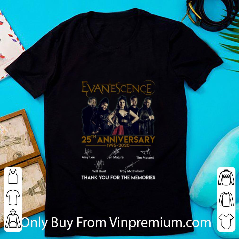 Awesome Evanescence 25th Anniversary Thank You For The Memories shirt