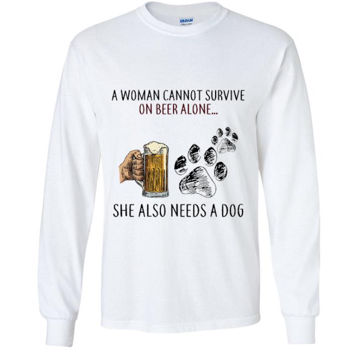 c9c5b7b4 pretty a woman cannot survive on beer alone she also needs a dog paw shirt 4 - Pretty A Woman Cannot Survive On Beer Alone She Also Needs A Dog Paw shirt