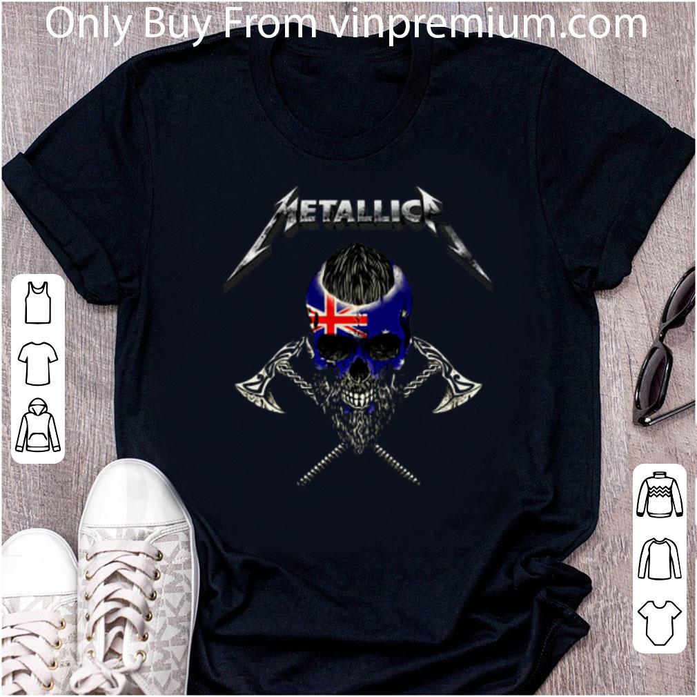 Top Metallica Australia Flag Viking Skull shirt
