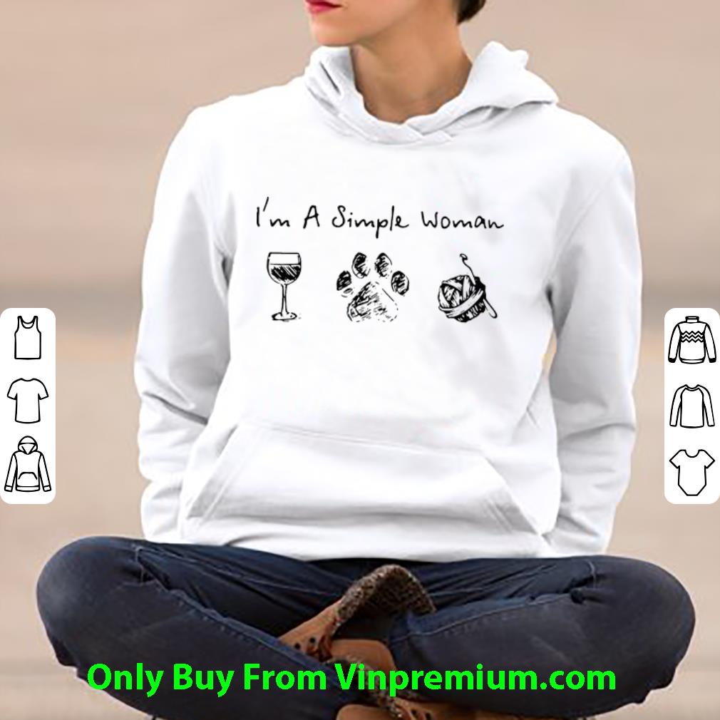 e95f9f12 top i m a simple woman wine dog paw and crochet shirt 4 - Top I’m A Simple Woman Wine Dog Paw And Crochet shirt
