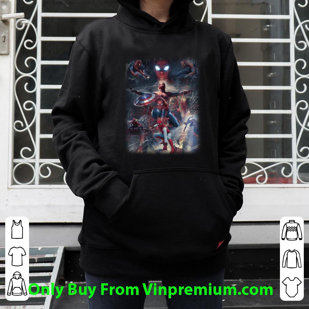 fdc1ccea premium marvel spider man far from home and captain america shield shirt 4 - Premium Marvel Spider Man Far From Home And Captain America Shield shirt