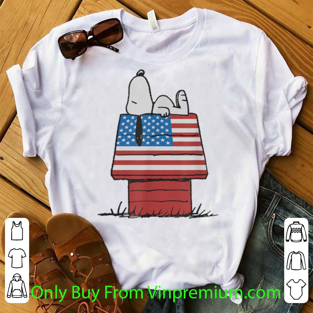 Premium Peanuts Snoopy Laying American House shirt