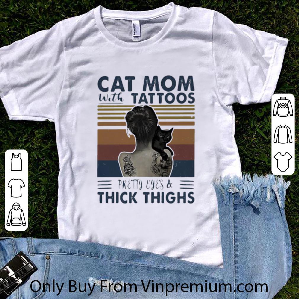 Hot Black Cat Mom With Tattoos Pretty Eyes Thick Thighs Vintage shirt
