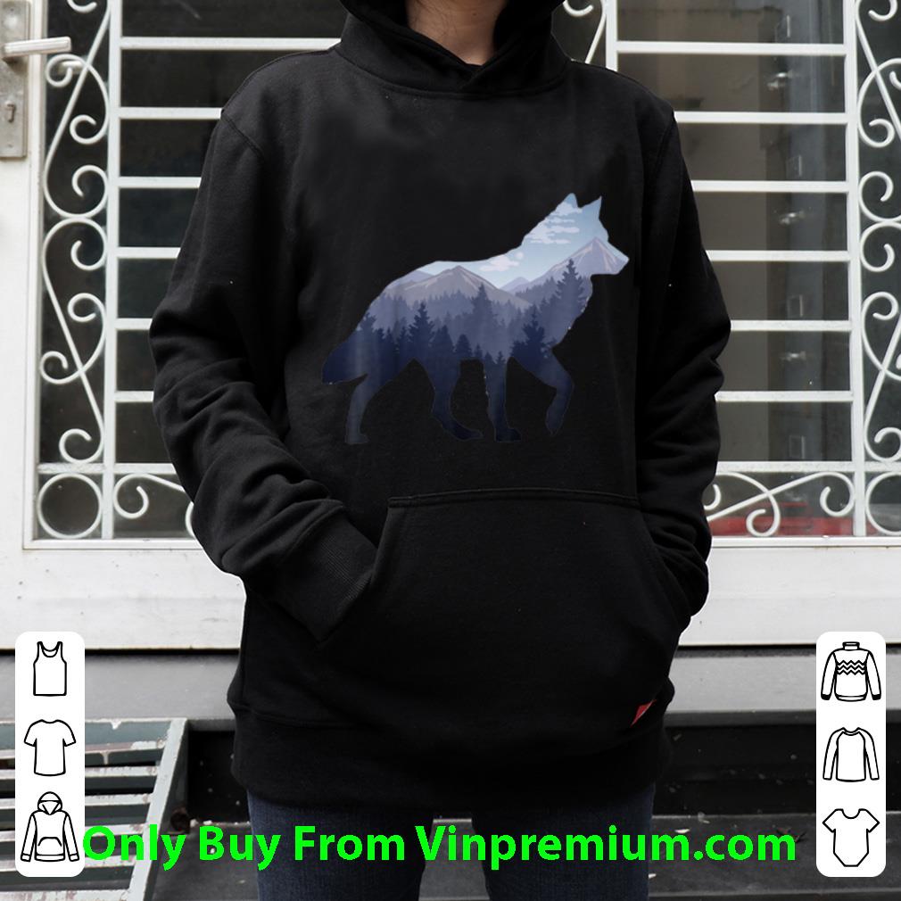 c35e21be original lone wolf survives the mountain silhouette shirt 4 - Original Lone Wolf Survives The Mountain Silhouette shirt