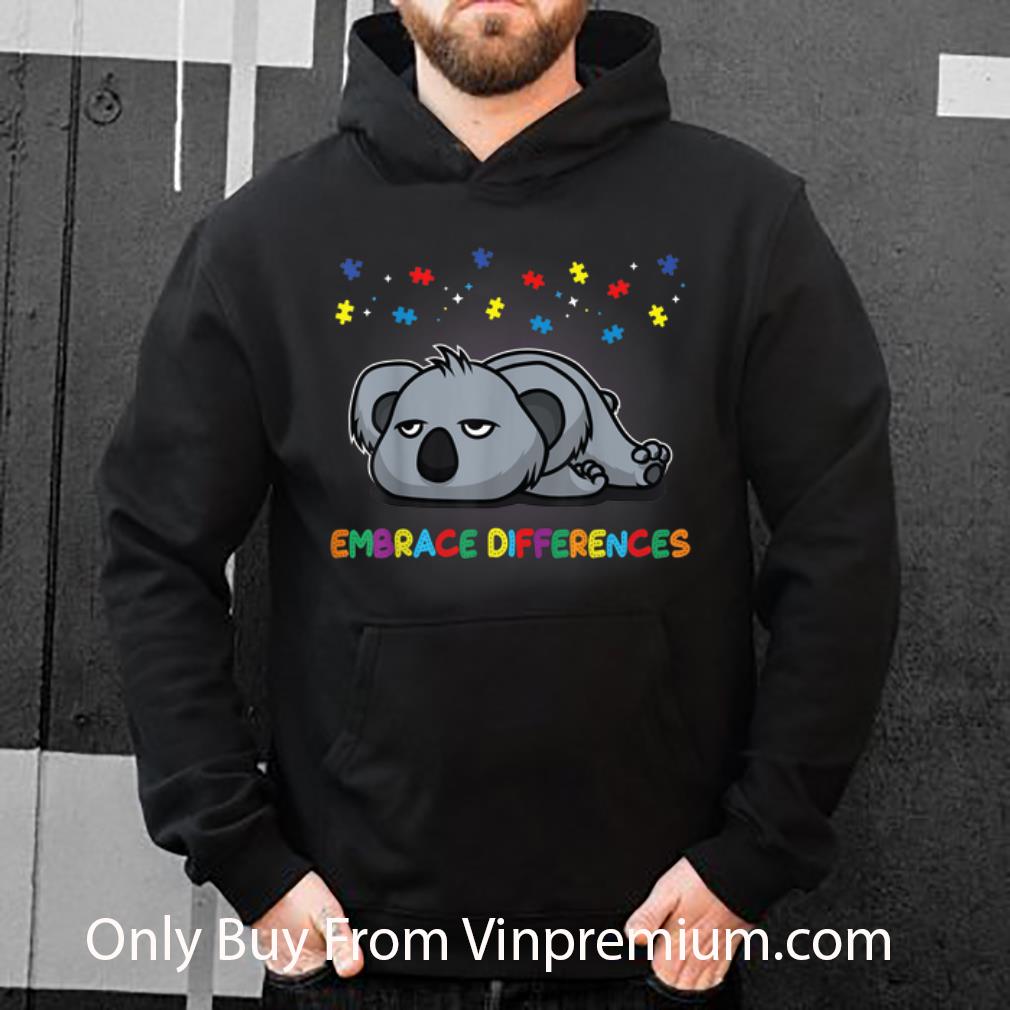 d129c734 nice embrace differences sassy koala autism awareness shirt 4 - Nice Embrace Differences Sassy Koala Autism Awareness shirt