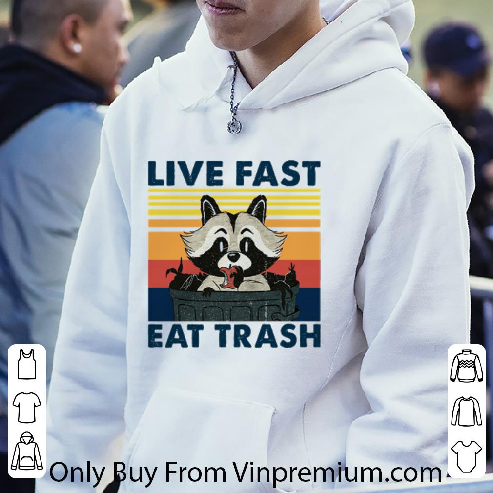 d9c0225b official vintage raccoon eat apple live fast eat trash shirt 4 - Official Vintage Raccoon Eat Apple Live Fast Eat Trash shirt