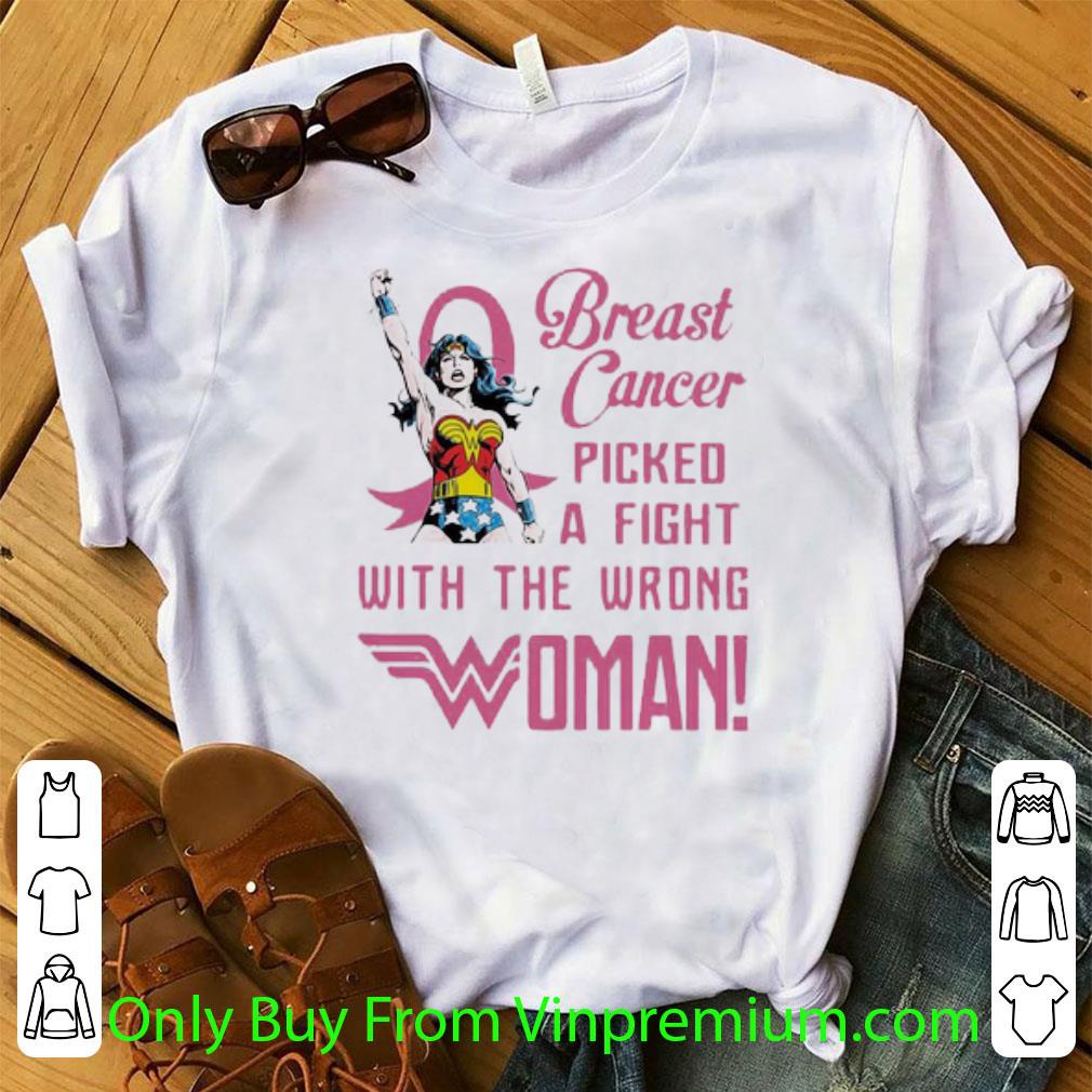 Awesome Wonder Woman Breast Cancer Awareness Picked A Fight With The Wrong shirt