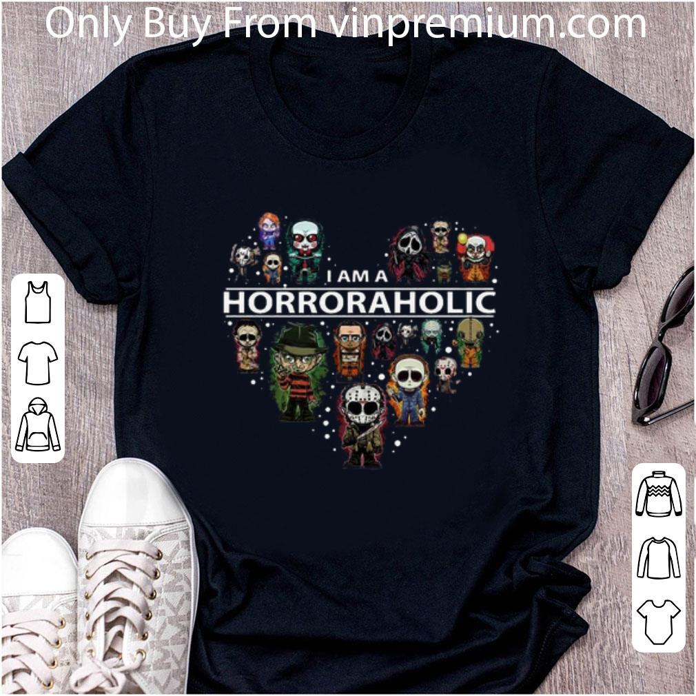 Official I Am A Horroraholic I Love Horror Movie Characters shirt