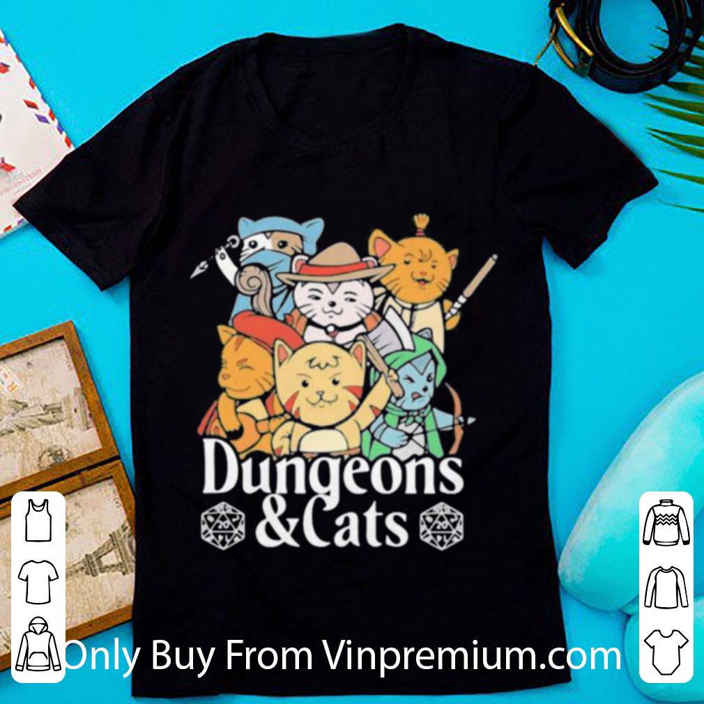 Awesome Dungeons And Cats Game Characters Art shirt