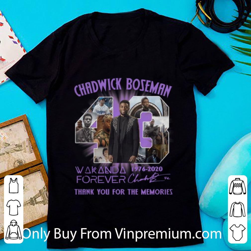 Awesome Chadwick Boseman Wakanda Forever 43 Years 1976 2020 Signature shirt